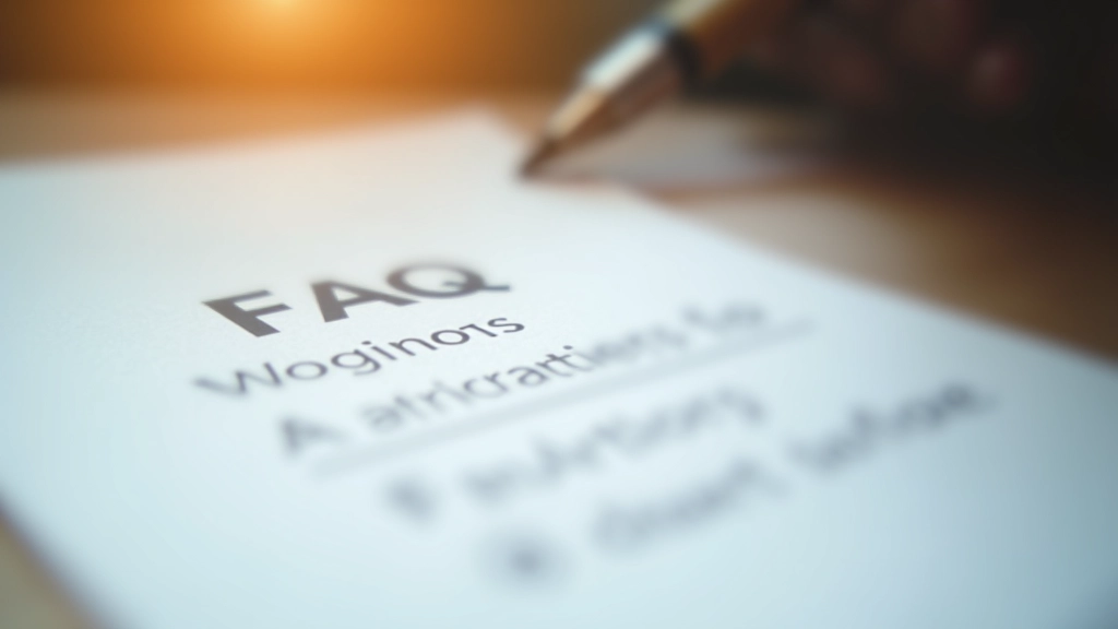 FAQ-Seite mit häufig gestellten Finanzfragen auf Papier